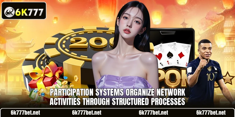 Participation systems organize network activities through structured processes
